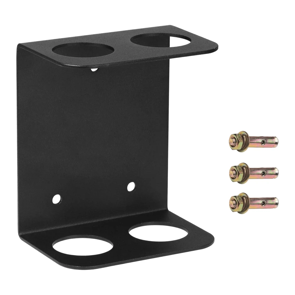 Wall Mounted Barbell Rack for 2 Barbells Iron Construction Black 15 x 10 x 17.5 cm Space Saving Fitness Storage