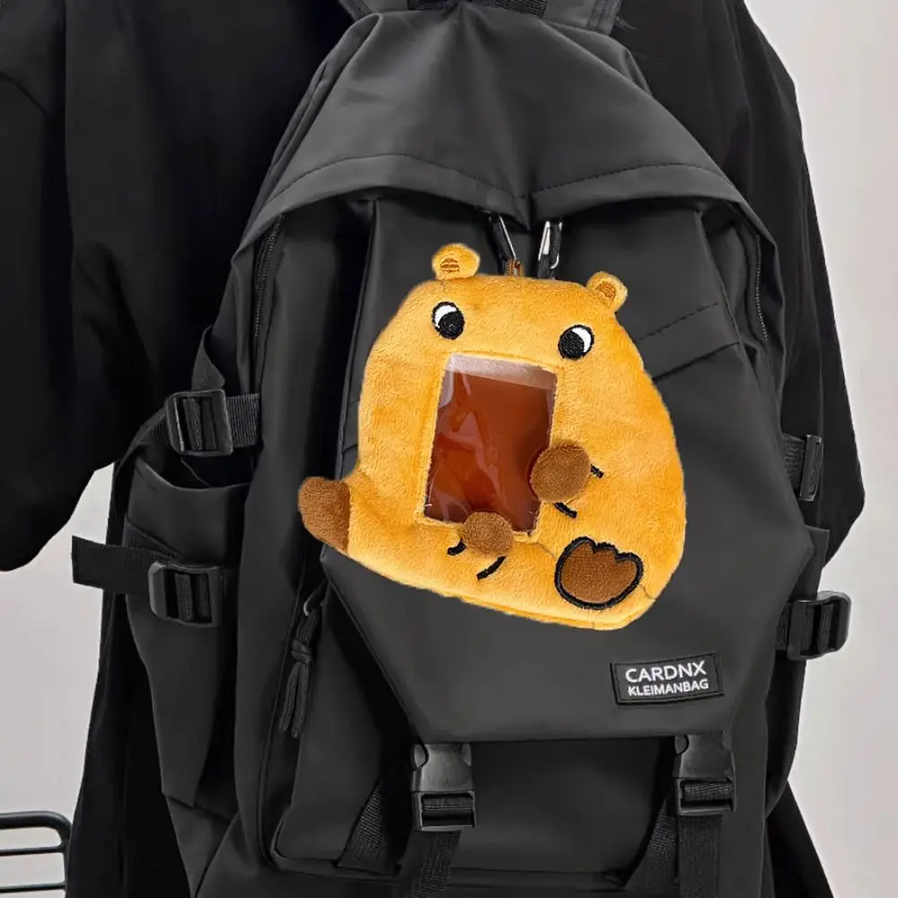 Funda protectora de felpa Capybara para sesión fotográfica, soporte de estilo coreano, funda para sesión fotográfica de dibujos animados INS, funda suave para tarjeta de Animal Idol, estudiantes