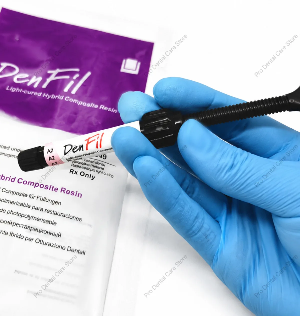 DenFil Dental Solid/Flow Resin Light-cured Hybrid Composite Resin Syringe (2g/4g) Filling Dentistry Supplies Material