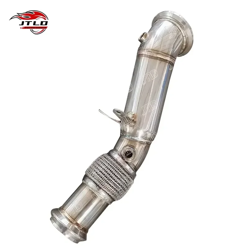 Polished Stainless Steel Downpipe for BMW 5 Series G30/G31 520i - High Performance Exhaust Upgrade