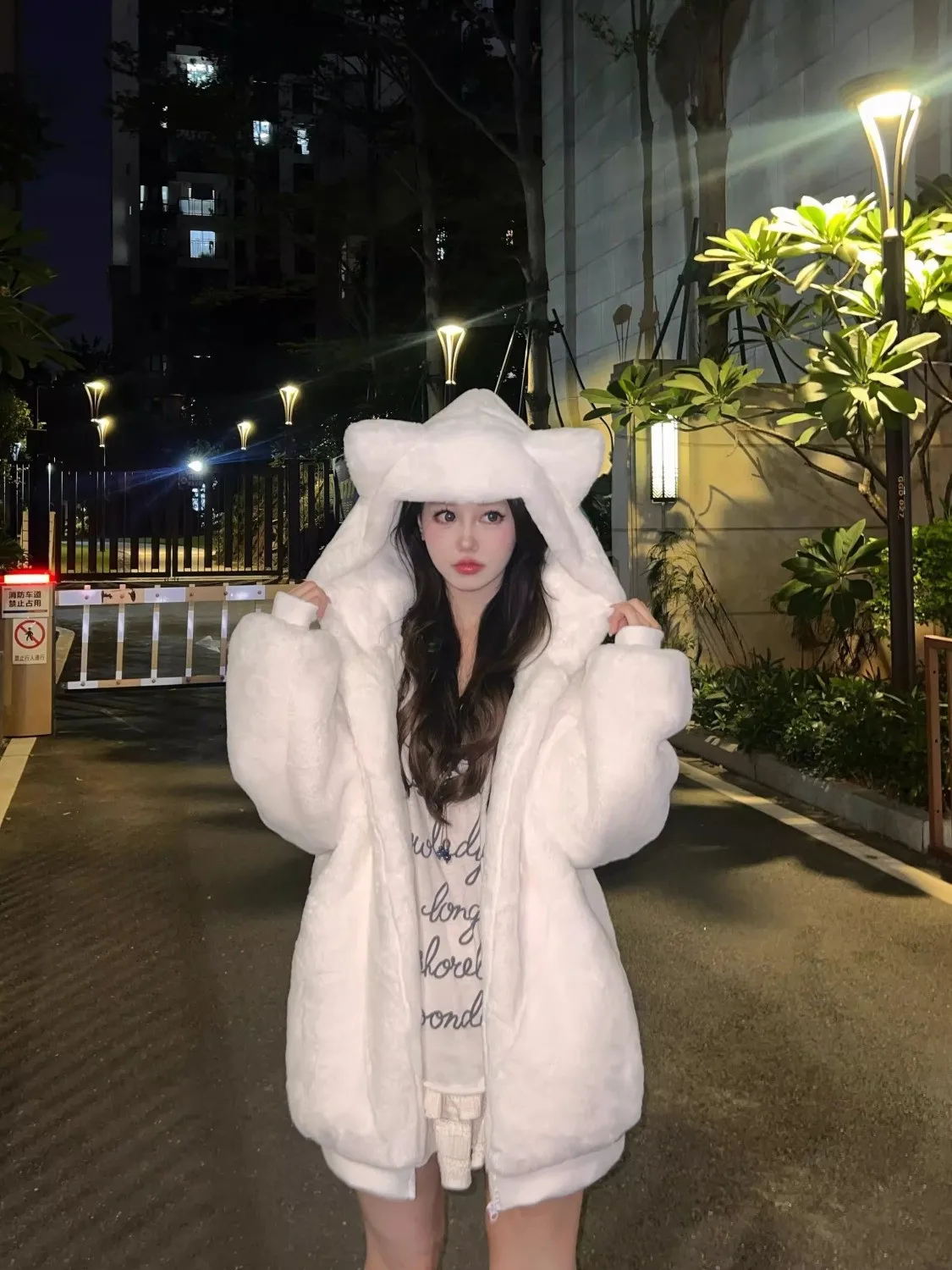 Sweet Lolita Coat Long Sleeve Women Casual Solid Color Cat Ears Japanese Harajuku Sweatshirt Sweet Hoodie Autumn Women Clothing
