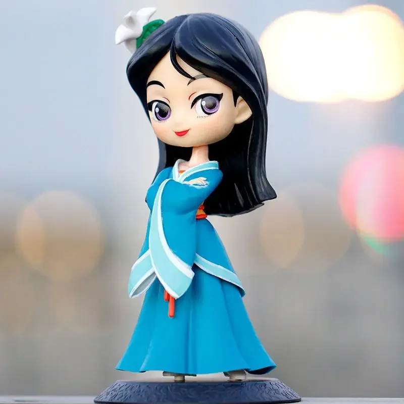 14cm Q Posket Princess Mulan Figure Model Toys Dolls Gifts Cake Home Decor Birthday Party Kids Gifts