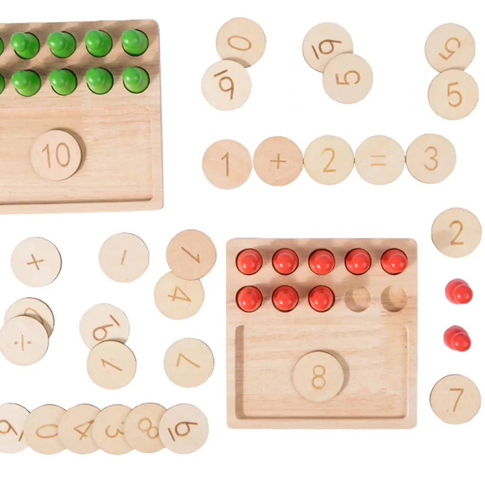 Wooden Math Board Maths Learning Toy with Numbers for 3 4 5 6 Year Old Boys