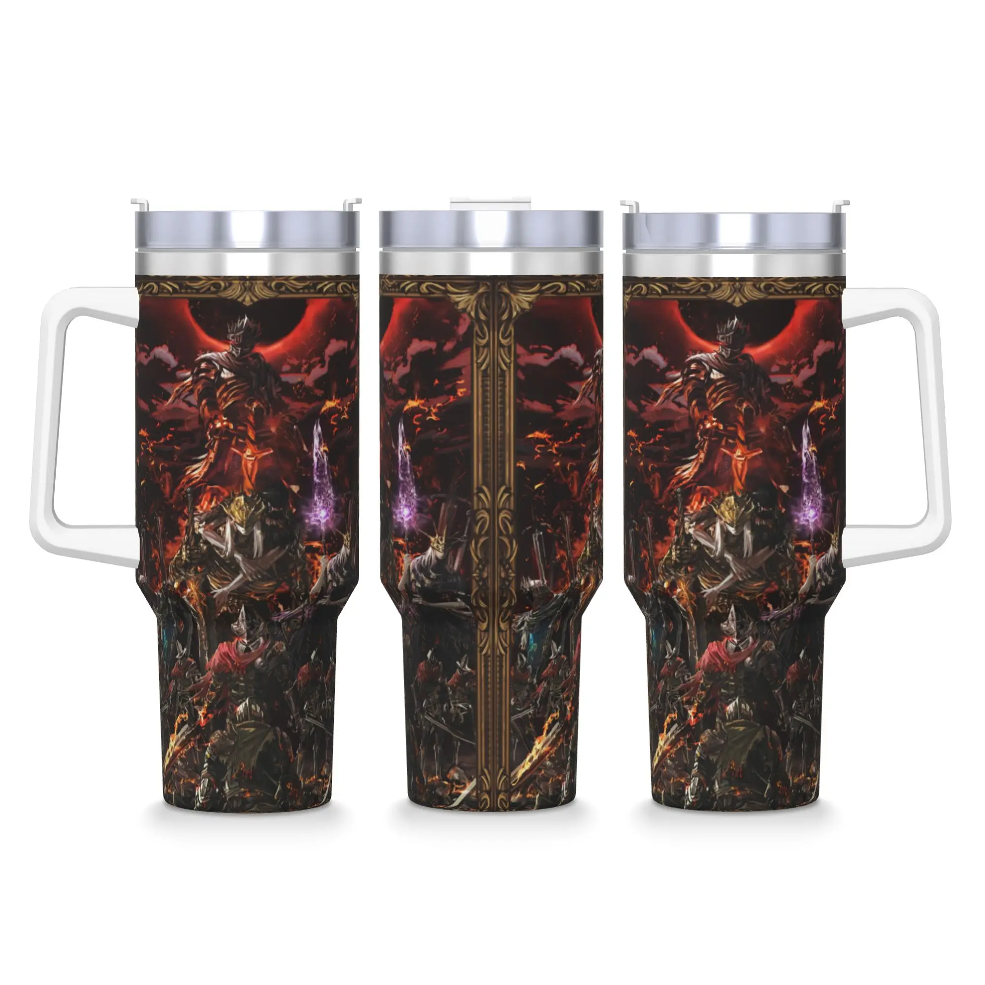 Elden Ring Stainless Steel Tumbler  Driving Thermal Cups With Straws and Lid 40oz Mugs Cup Cold and Hot Water Bottle