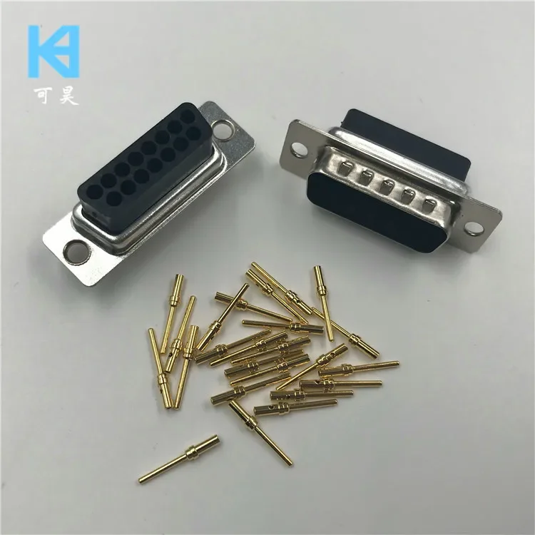 D-SUB Solderless Compression Type DB15P Male Car Needle Terminal Insertion Shell Type Two Rows of 15 Pin Plugs