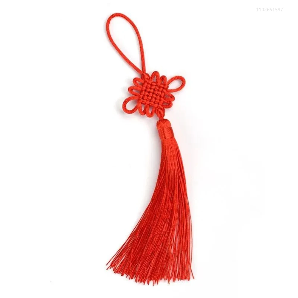 Nylon Tassels Mini Tassel with Chinese knot for DIY Crafts Jewelry Making Earrings Accessories Big Red lantern Decorate Pendant