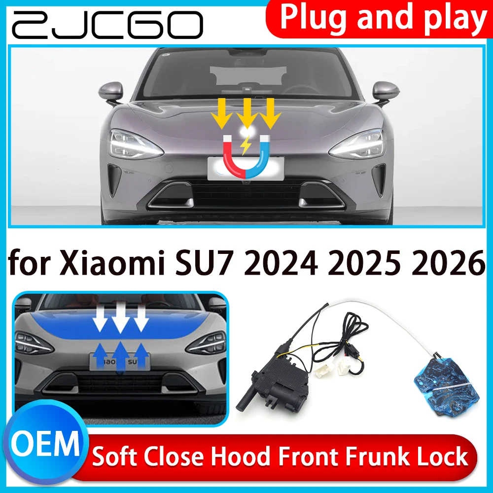 

ZJCGO for Xiaomi SU7 2024 2025 2026 Hood Soft Close Engine Hood Retrofit Kit Auto Latching Front Power Closing Hood Latch