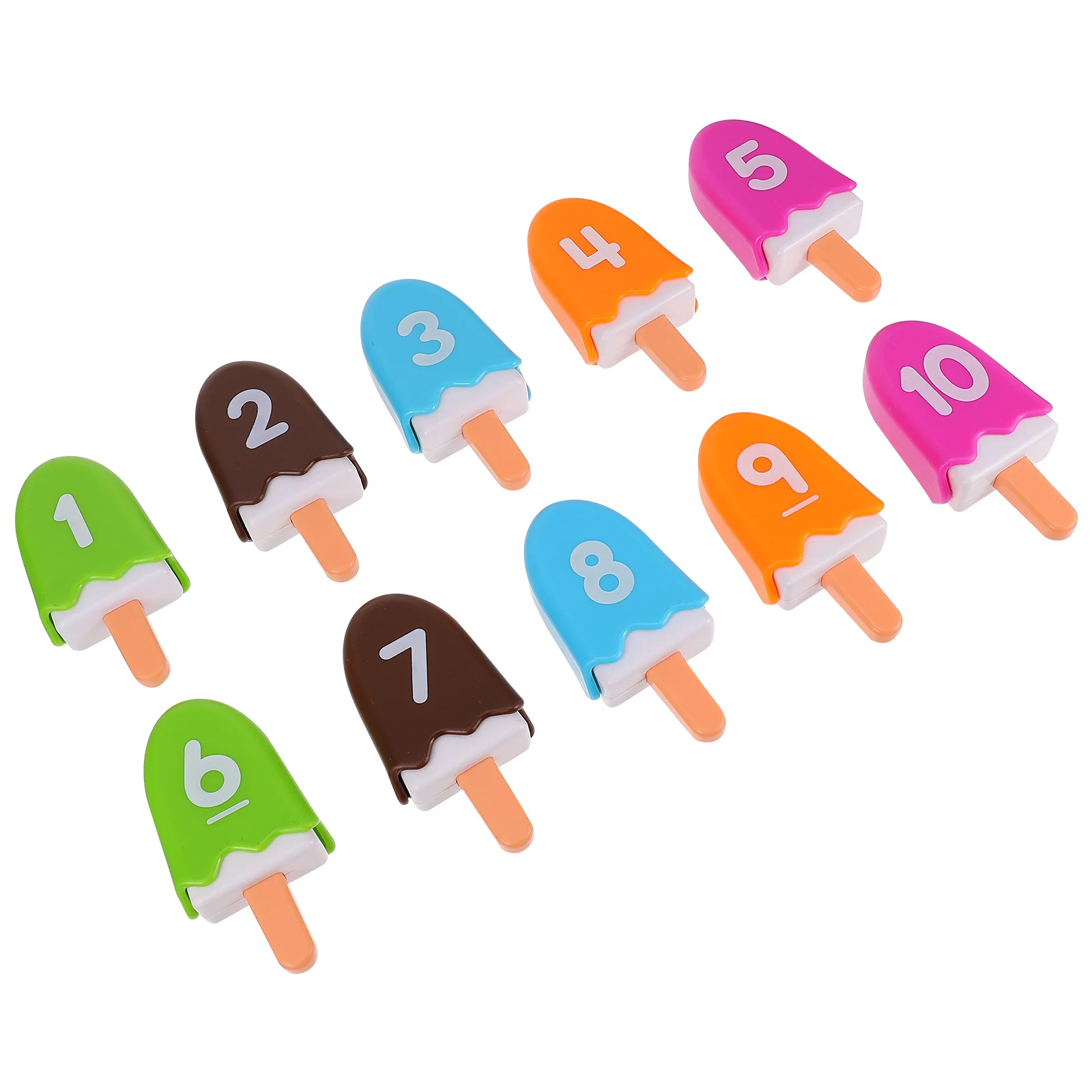 1세트 디지털 아이스크림 숫자 게임 다양한 색상 교육용 학습 놀이 세트 어린이 숫자 인식 인지 매칭