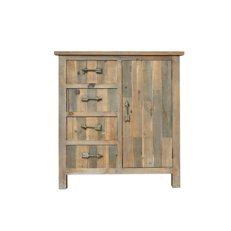 

Retro solid wood lockers, American country living room storage cabinets, homestay old personality and creativity