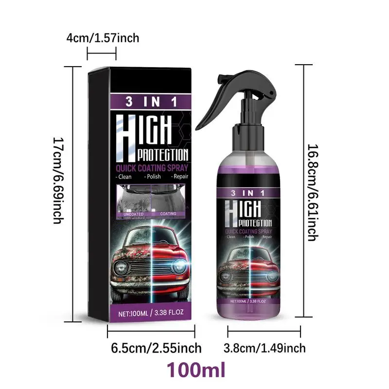 Car Ceramic Coating Spray High Protection Auto Scratch Remover Agent Car Fast Repair Scratches Polish Spray For Metal Glass