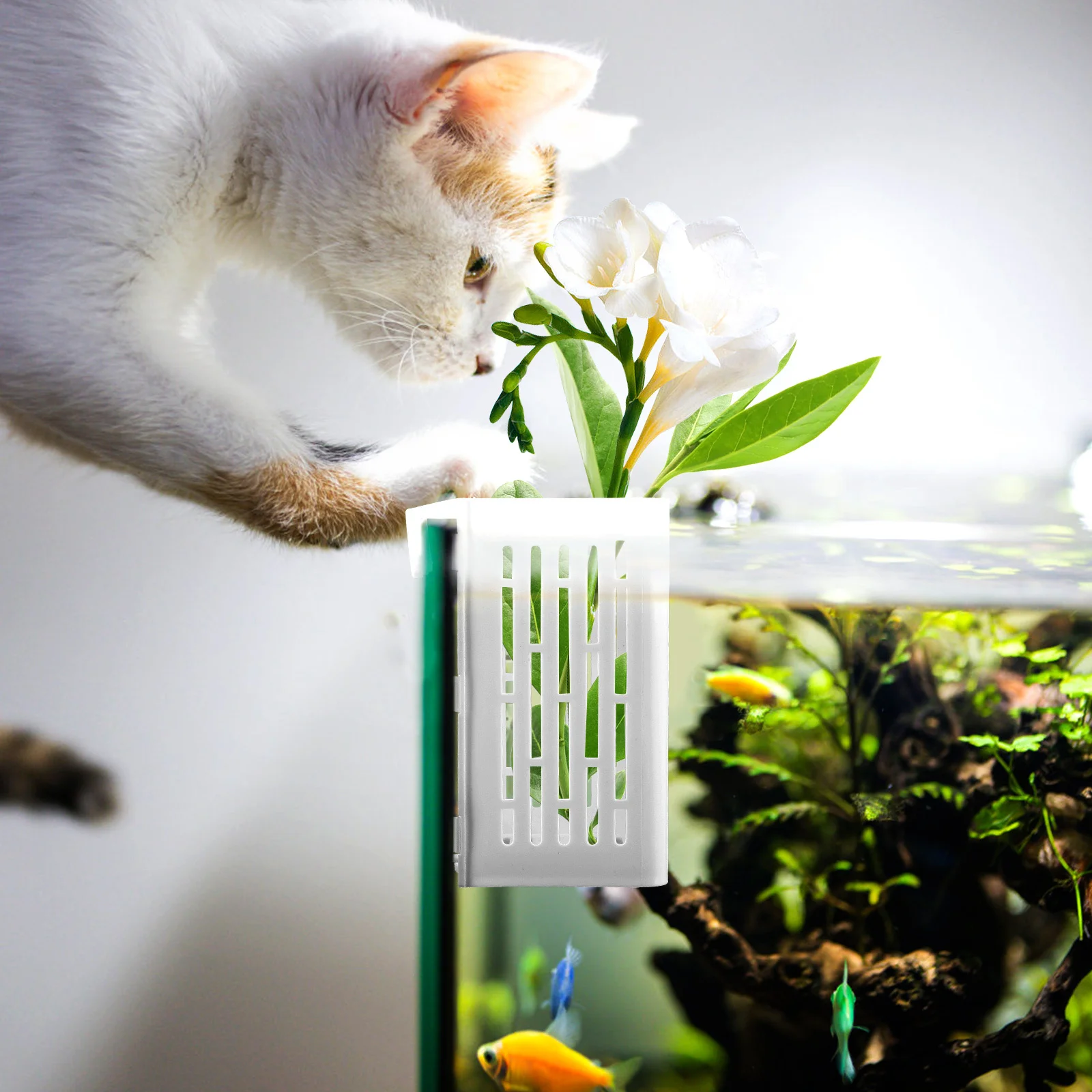 

2 шт. корзины для посадки в воде, прочный дизайн, легко повесить, безопасные для растений в аквариуме, держатель для растений в аквариуме, горшки для аквариумных растений