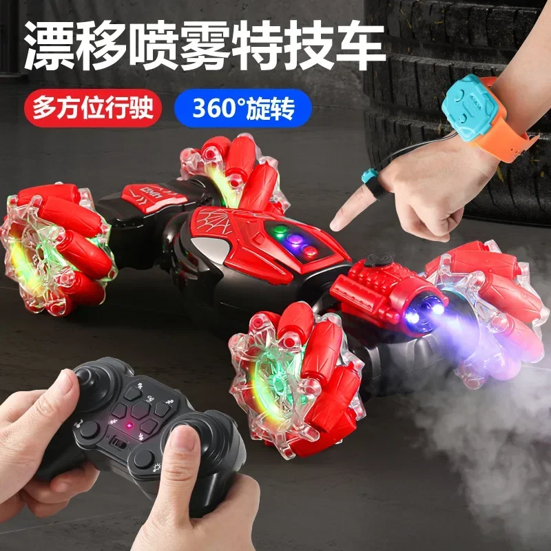 

Cross-border gesture sensor twist car lights music spray drift stunt car children's toys deformation remote control car