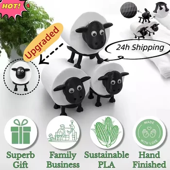 อัพเกรดน่ารักแกะสุนัขรูปร่างชั้นวางกระดาษทิชชูห้องน้ํายืนฟรีเก็บม้วนผู้ถือกระดาษรูปสัตว์ตกแต่งบ้านชั้นวางกระดาษ