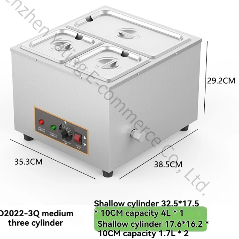 6L+2.5Lx2 Three-cylinder Chocolate Melting Furnace Baking Special Constant Temperature Holding Furnace Hot Melt Machine Pot