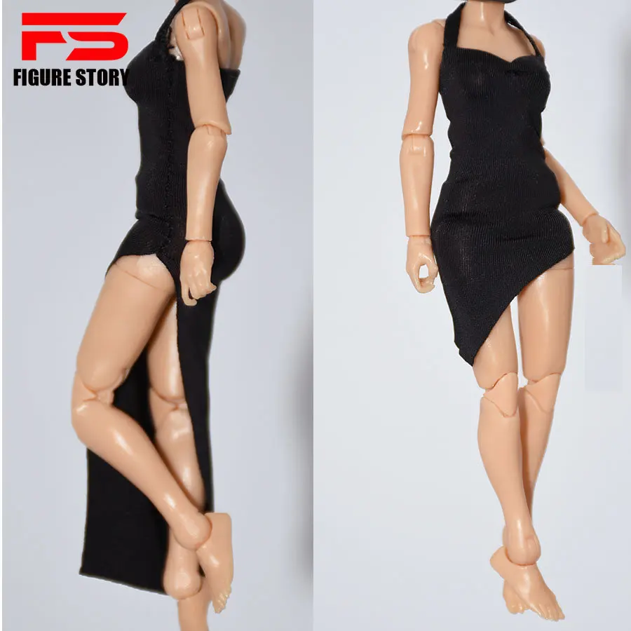 3.75 inches 1/18 Scale female clothes red black dress fit action figure dolls