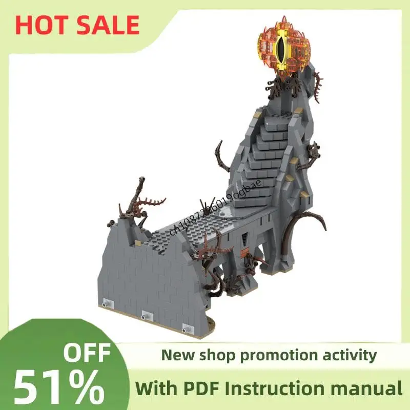 

New 825Pcs Famous The Rings Movie Series Moc Dol-Guldur Part7 Model Custom Puzzle Diy Creative Ideas Kids Toys Birthday Gifts