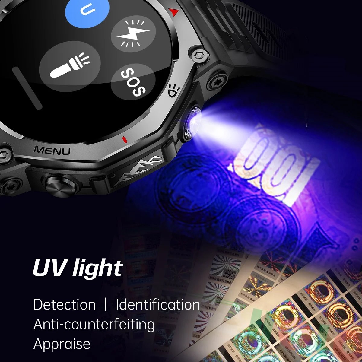 2025 جديد المهنية الرياضة ساعة ذكية الرجال AMOLED شاشة بلوتوث دعوة الساعات مصباح يدوي 5ATM مقاوم للماء في الهواء الطلق Smartwatch