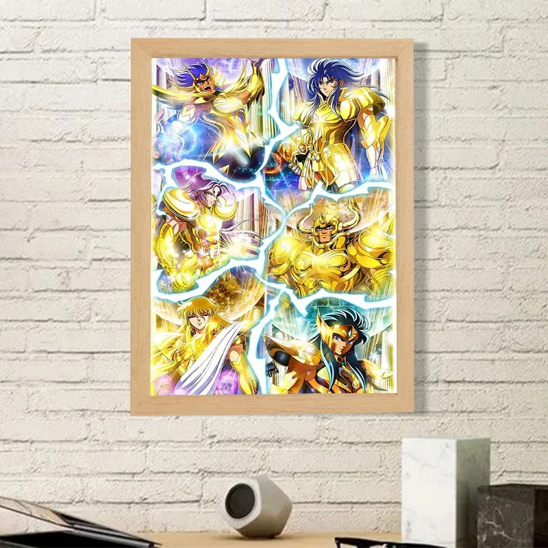 Anime Figure Saint Seiya Posters for Wall Art Golden Zodiac Home Decorations Decorative Paintings Room Decor Canvas Poster the