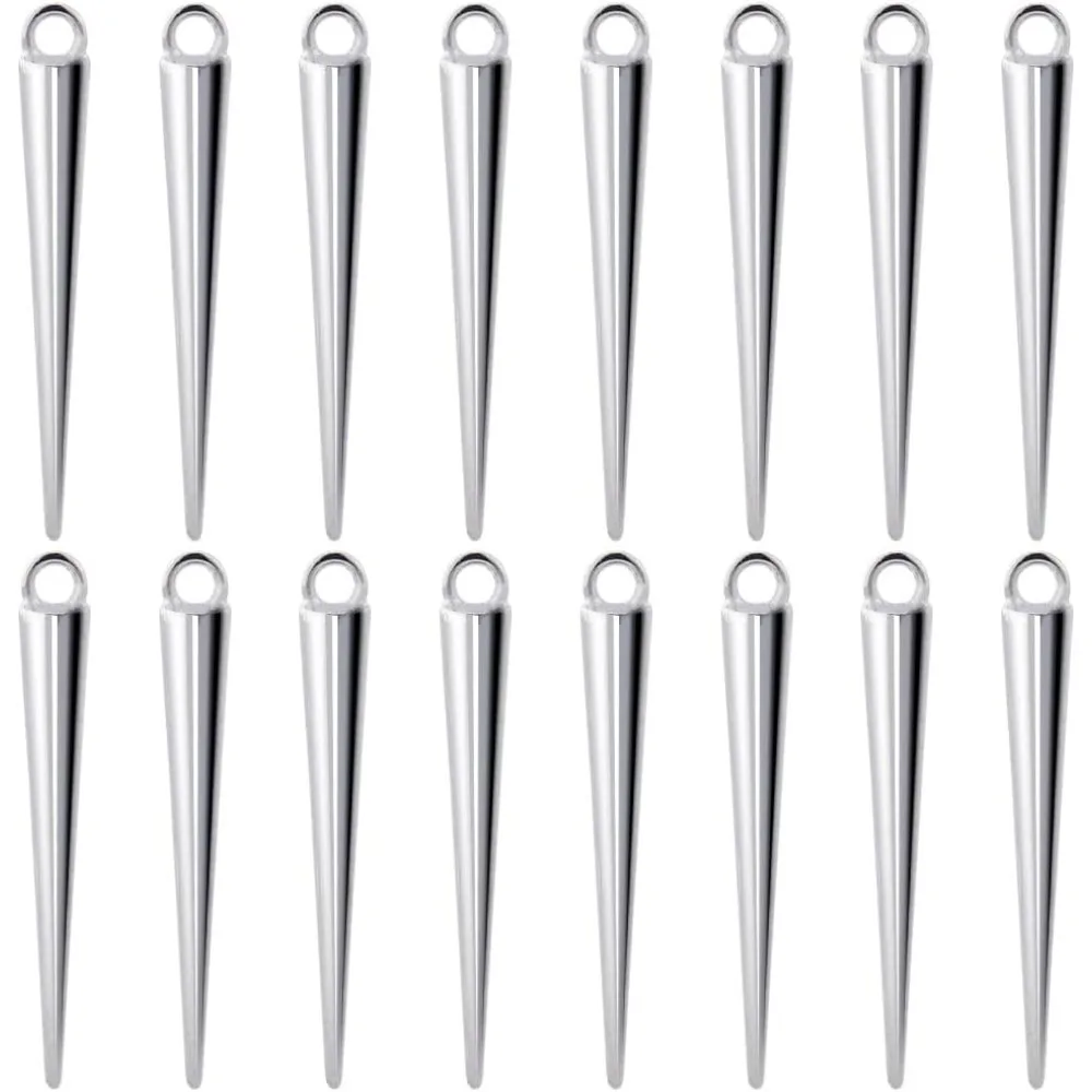 1 Box 50Pcs Spike Charms Beads Cone Charms Antique Silver Gothic Long Spikes Cones Vintage Circular Goth Charm Bulk making kit
