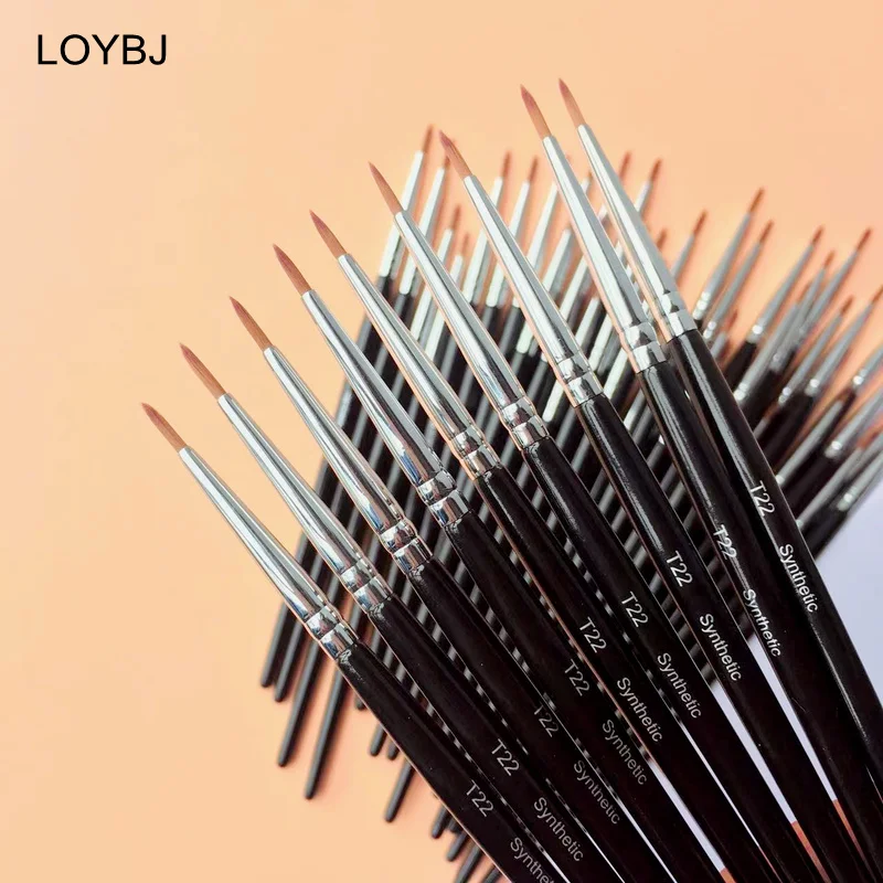 LOYBJ 10/20/50/100pcs T22 Makeup Brushes Set Sythetic Hair Eyeliner Brush Tear Groove Concealer Fine Eye Liner Cosmetic Brush