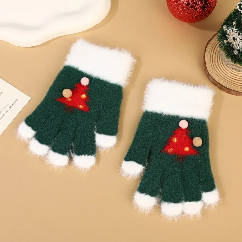 Anime Cute Christmas Gloves for Boys Girls Cartoon Fashion Touchscreen Split Finger Gloves Children Winter Outdoor Warm Mittens