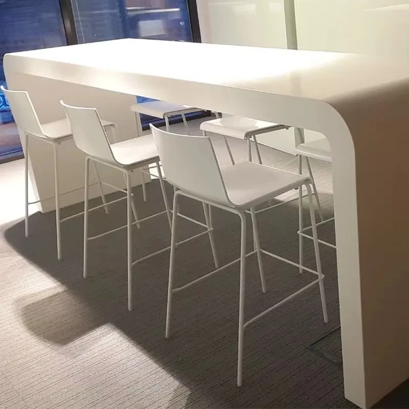 Custom Modern U Shaped White Solid Surface Bar for Restaurants and Clubs
