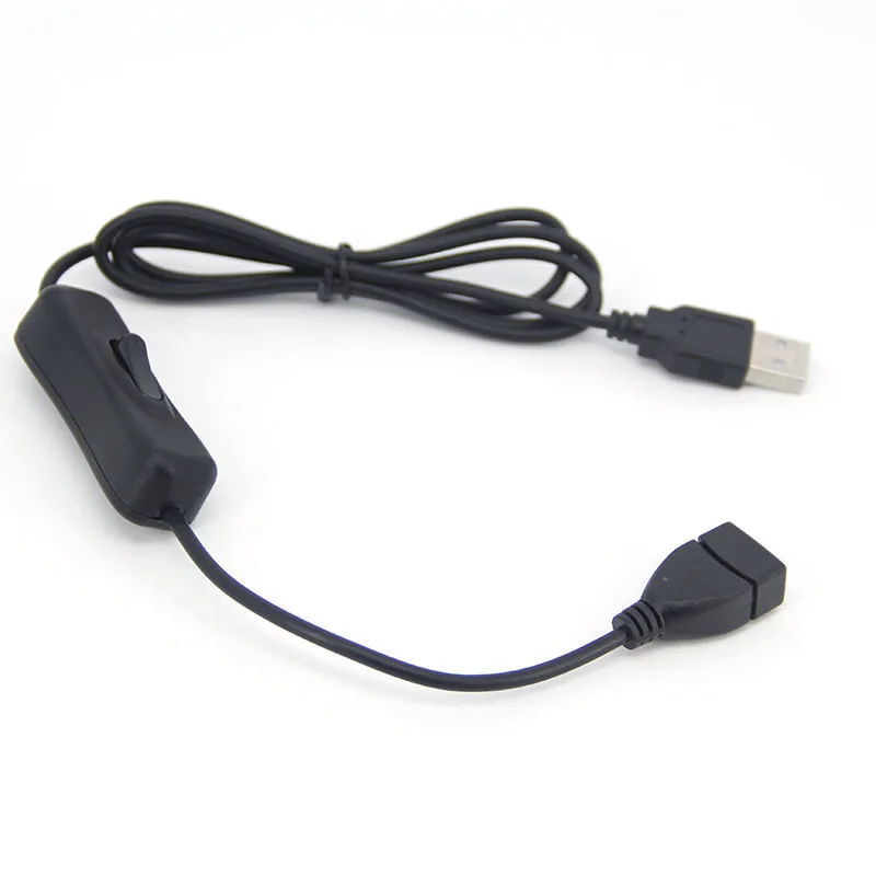 1/2m USB 2.0 A Male to A Female Cable 304 Switch button ON OFF data power charger charging connector Extend wire cord 4 core p1