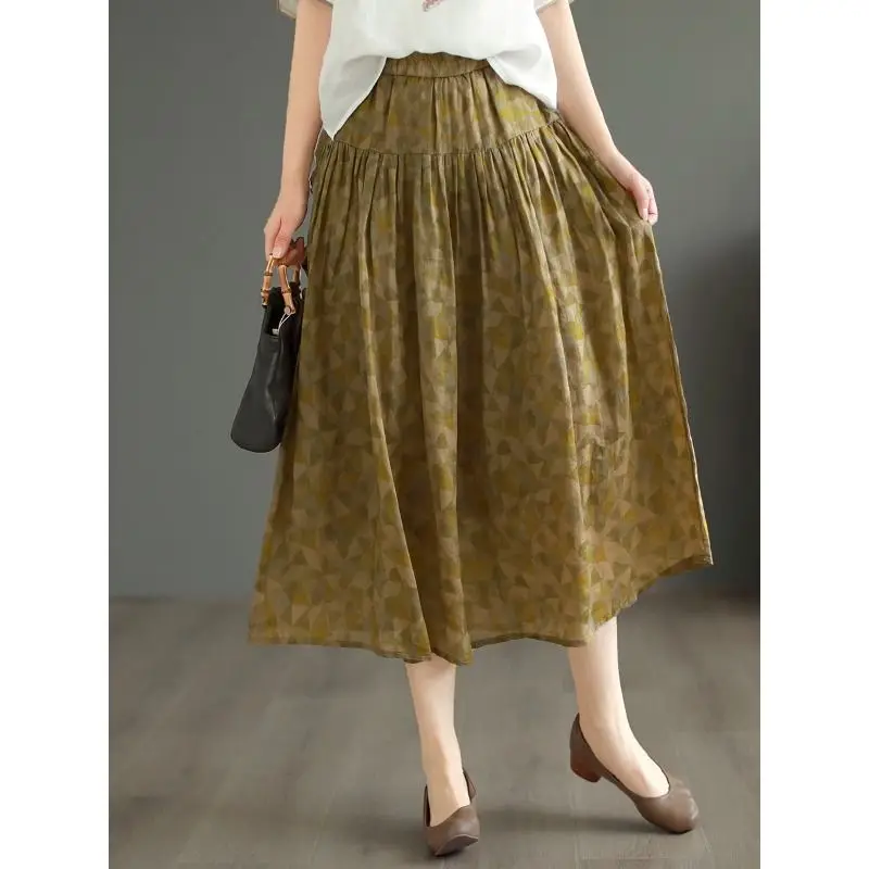 Foreign Trade Export Tail Single Cotton Hemp Skirt Female Summer