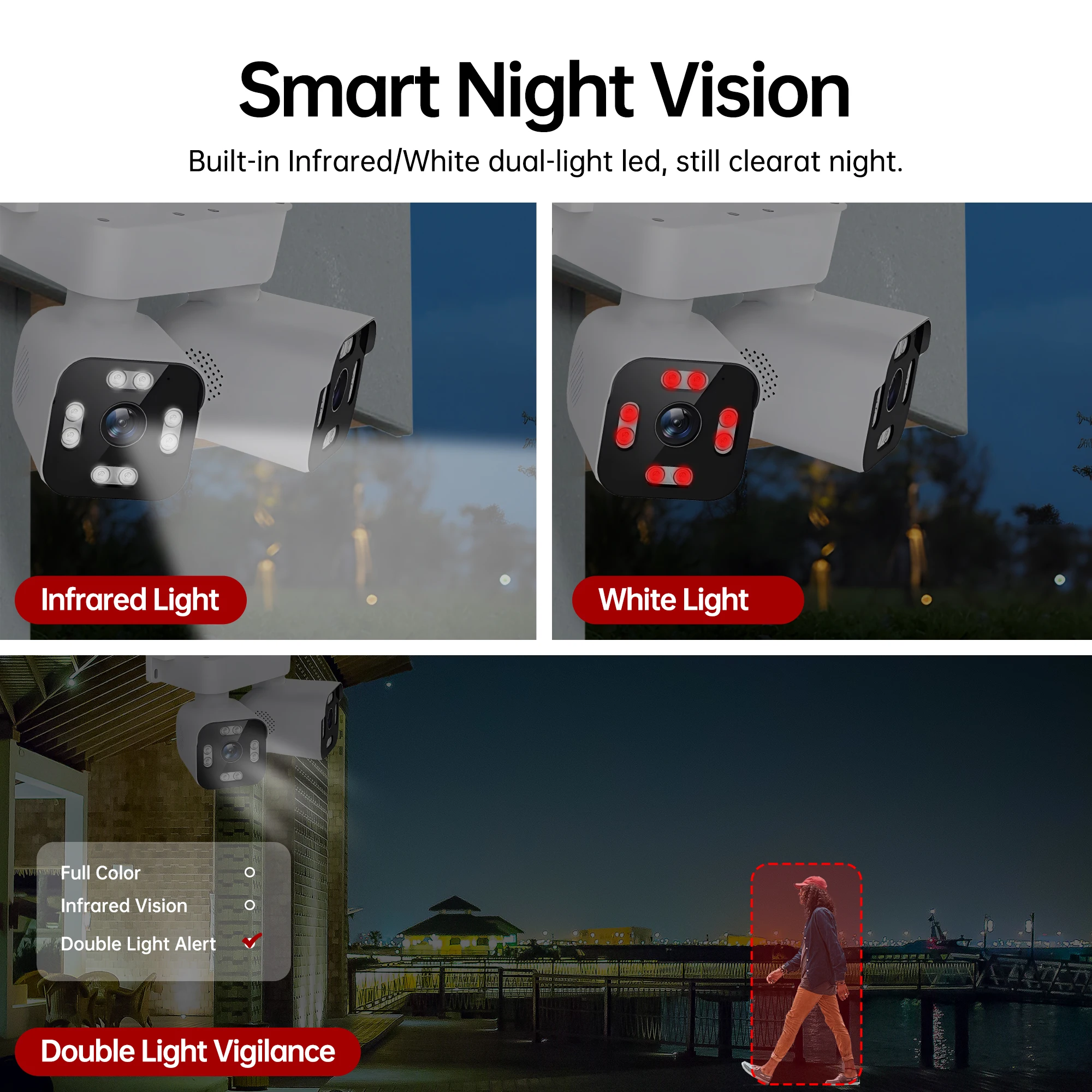 8MP HD Wifi PTZ Bullet Camera Dual Lens with Dual Screen Auto Tracking Two Way Audio Wireless CCTV Surveillance Cameras 10X Zoom