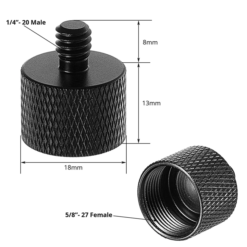 Mic Stand Adapter 5/8 Female To 1/4 Male For Camera Mount Tripod Thread Adapter Conversion Connector Screw Adapter