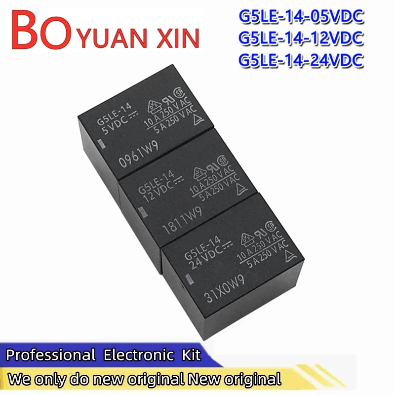 New original Home appliance relays G5LE-14-5VDC G5LE-14-12VDC G5LE-14-24VDC DC12V DC24V 5pin T73 10A Time relay