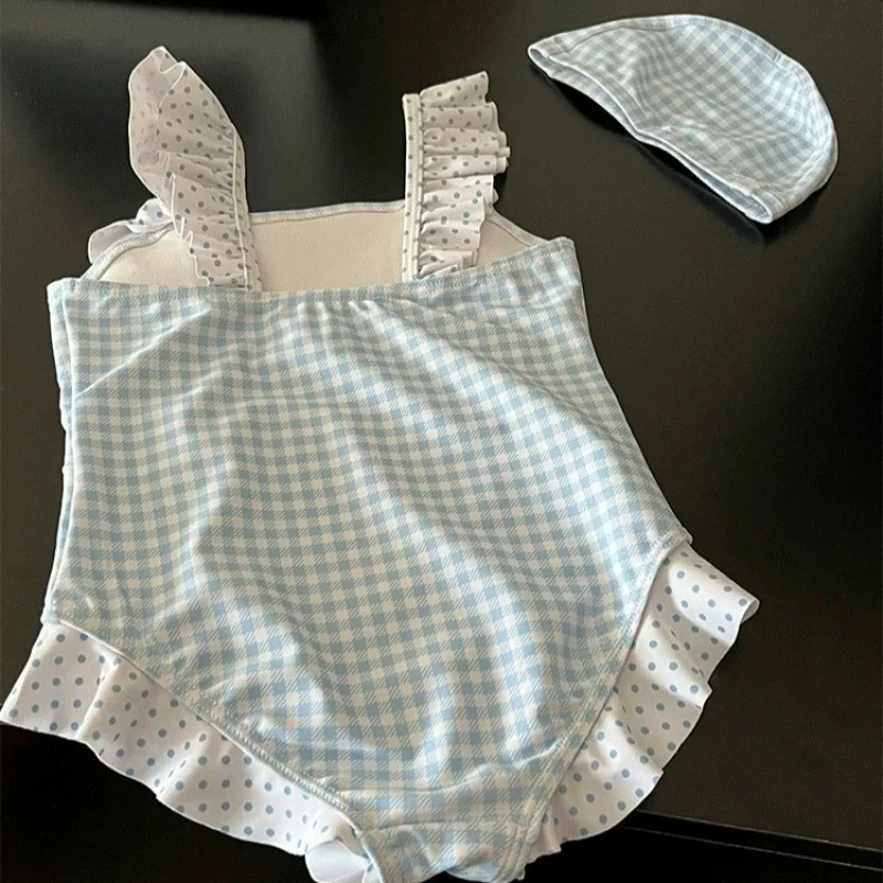 Baby Girls Swimwear Children Bow Tie One-Piece Swimsuit Summer Lace Sweet Cute Bikini Kids Holiday Seaside Beachwear  129