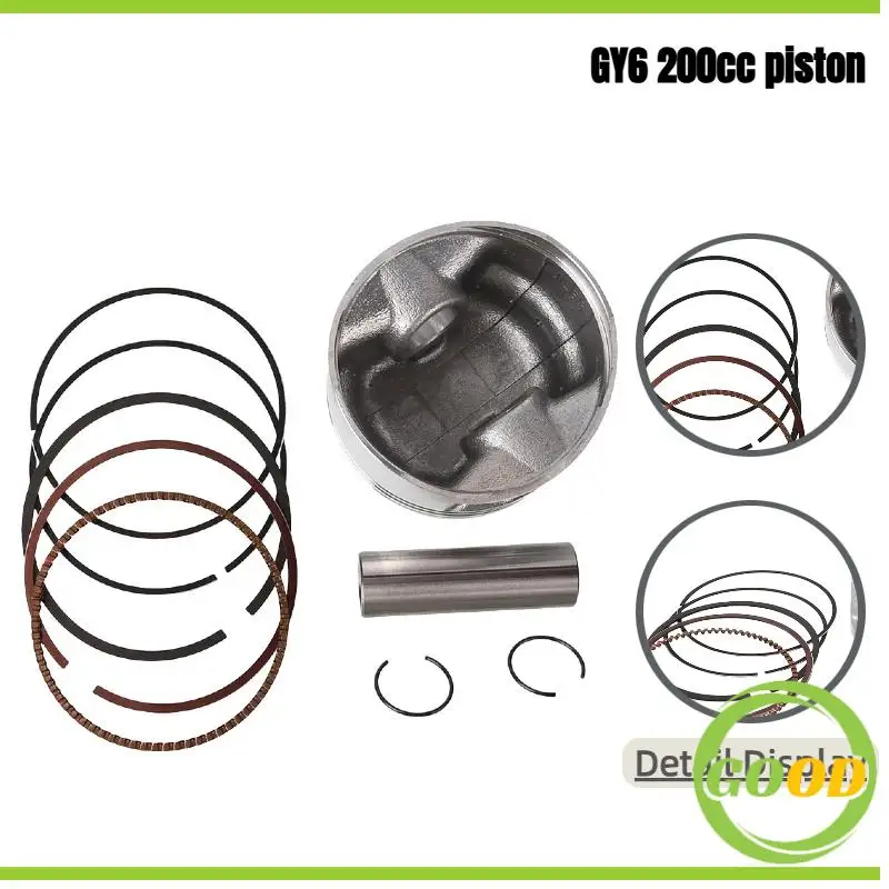 

GY6-200 62.5mm Piston & Ring Set for 4-Stroke Air-Cooled Scooter Moped ATV QUAD – Fits GY6 125