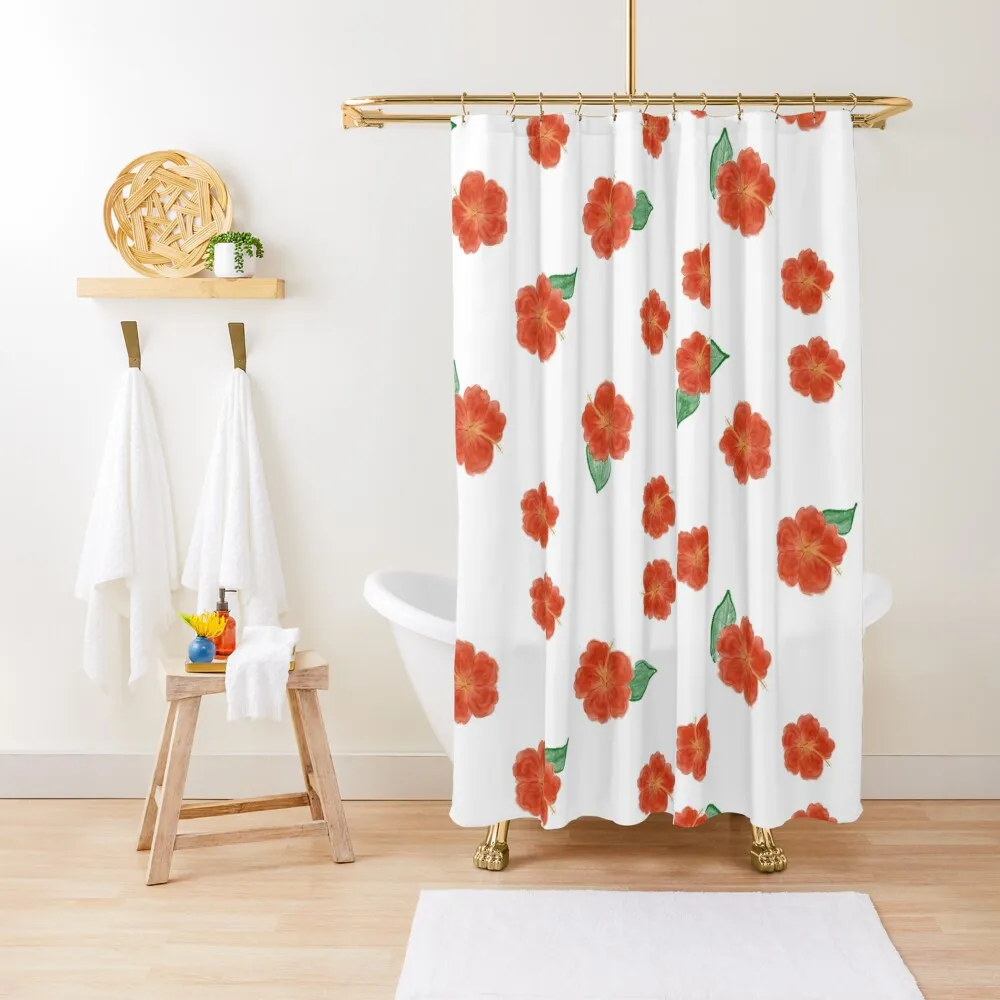 

Красный гибискус занавеска для душа аниме декор для ванной комнаты аксессуары для ванной комнаты и душа занавеска