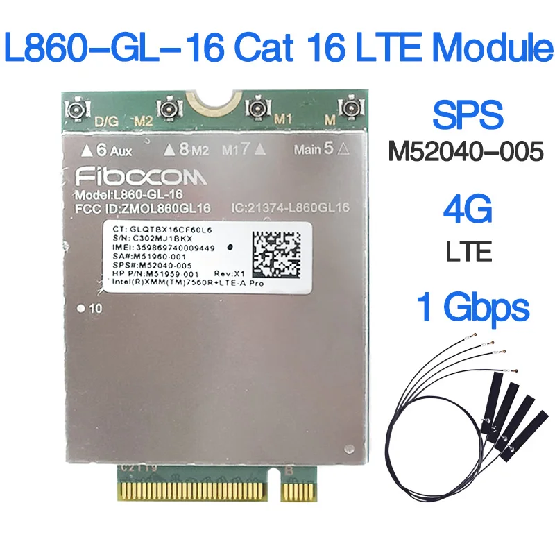 Fibocom L860-GL-16 CAT16 4G Moudle XMM 7560R+ LTE-A Pro For HP Elitebook 865 845 840 835 G9 M52040-005