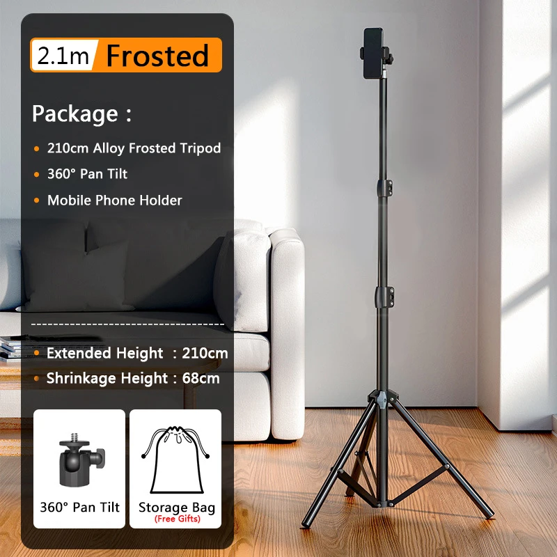 Tripod Stand For Phone 170cm Universal Photography Tripod For Gopro iPhone Samsung Video Camera Alloy Steel Travel Stand