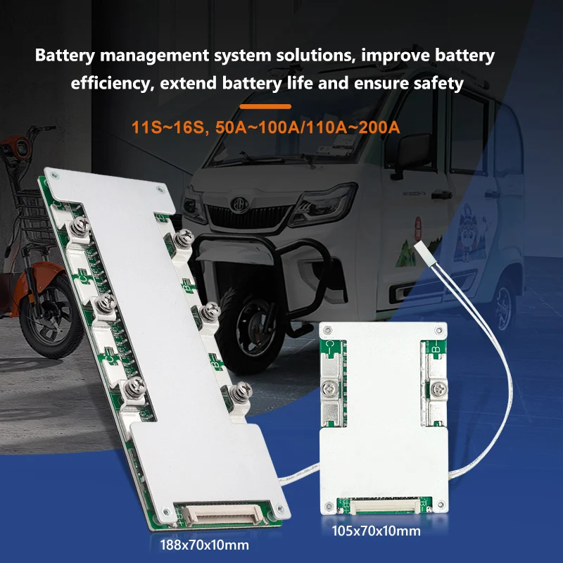 TDT BMS Lifepo4 12S 36V 13S 14S 48V 15S 16S 60V  Li-Ion 18650 Battery Packs 30A 50A 100A 150A 200A