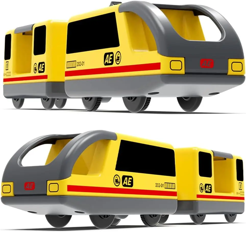 Tren con pilas (conexión magnética) - Potente tren de motor compatible con Thomas, Brio, Chuggington - Juguete para niños pequeños