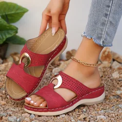Wedge Women Slippers Summer Platform Sandals 2025 Female Premium Orthopedic Open Toe Slippers Bunion Corrector Shoes for Women