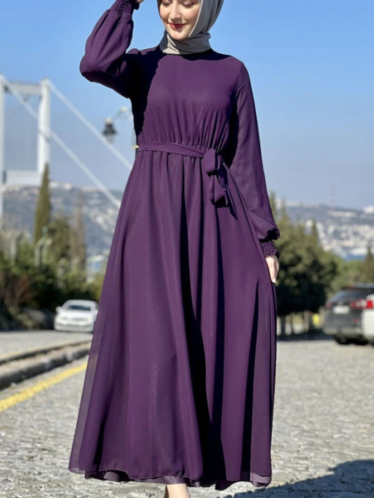 

Eid Muslim Dress for Women Jalabiya Abaya Long Sleeve Caftan Party Dresses Ramadan Abayas Kaftan Dubai Arab Long Robe 2024