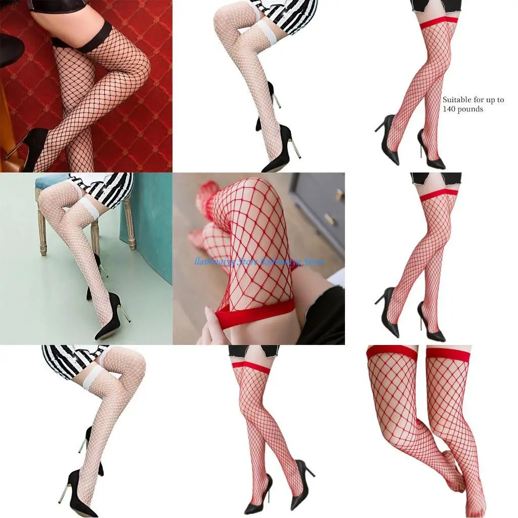 

573b uper Knee Fishnets Stockings Elastic Fit Fit High Носки для вечеринки или ежедневной одежды
