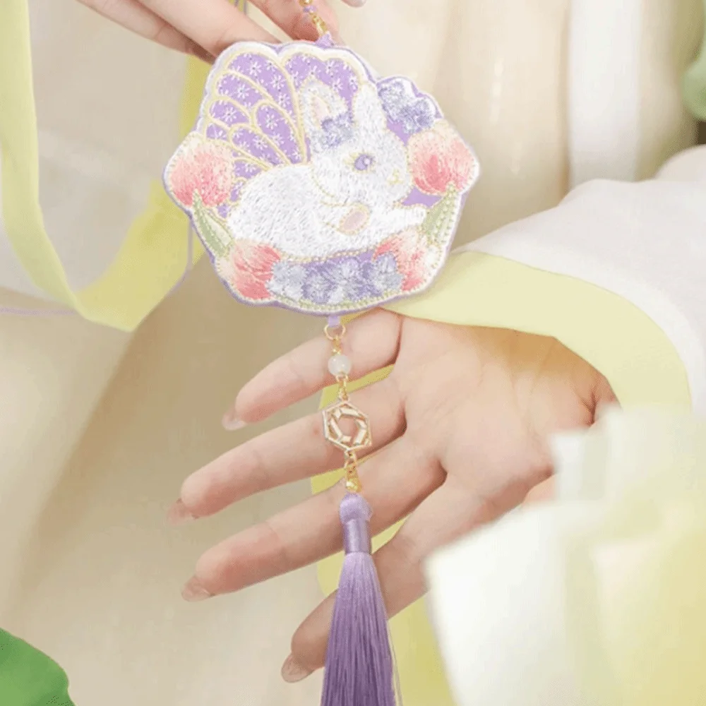 

Cartoon Mid-Autumn Festival Sachet Bag Embroidered Portable Blessing Pouch Handmade Chinese Style Sachet Pedant Necklace