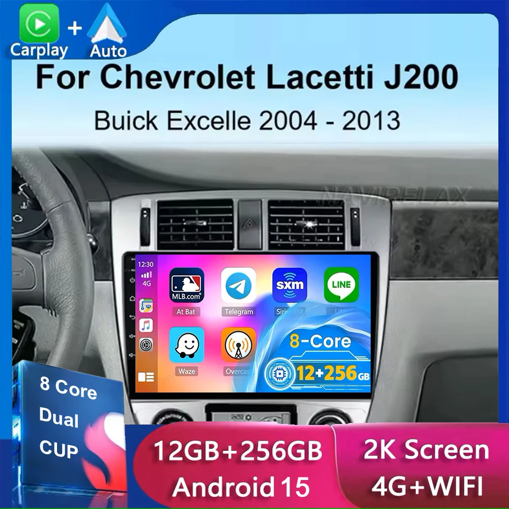 

Android 15 For Chevrolet Lacetti J200 BLACK Car Radio 4G WIFI Navigation GPS Wireless Carplay Auto Ntelligent System Head Unit