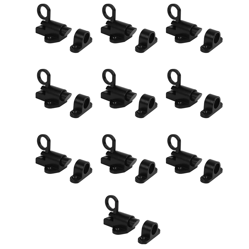 RISE-10X Aluminum Alloy Security Automatic Window Gate Lock Spring Bounce Door Bolt Latch, Black