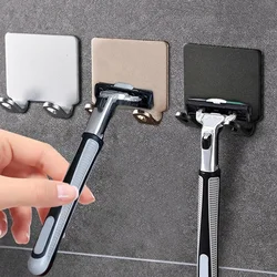 2/4 Stuks Zelfklevende Scheermeshouder Wandmontage Badkamer Voor Douchehaak Rek Gillette Scheerapparaat Scheren Houder Zwart plastic Haak