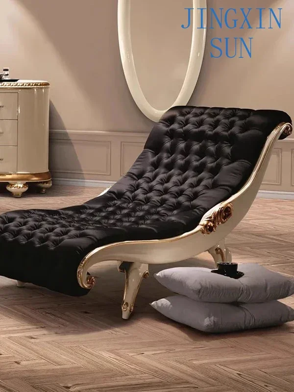 Imperial Concubine Lounge Chair, Household Nap Sofa, Solid Wood Single Person Luxury Beauty Bed, Leisure Lazy Sofa
