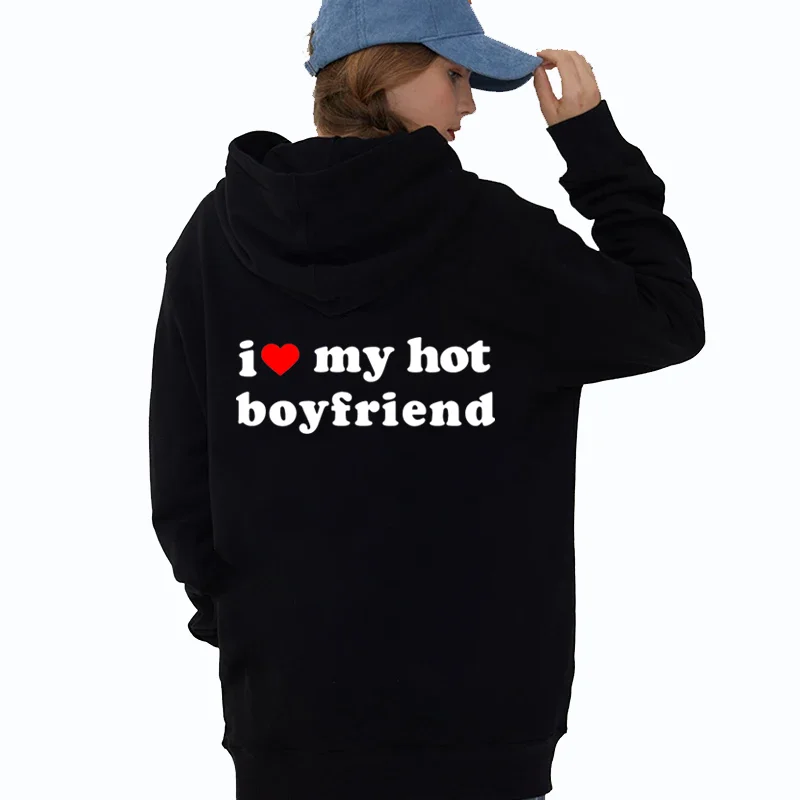 Funny Letter Print Hoodie Y2k Emo Clothes Women Men Sweatshirt Oversize I Love My Girlfriend Pullover Long Sleeves Harajuku Punk