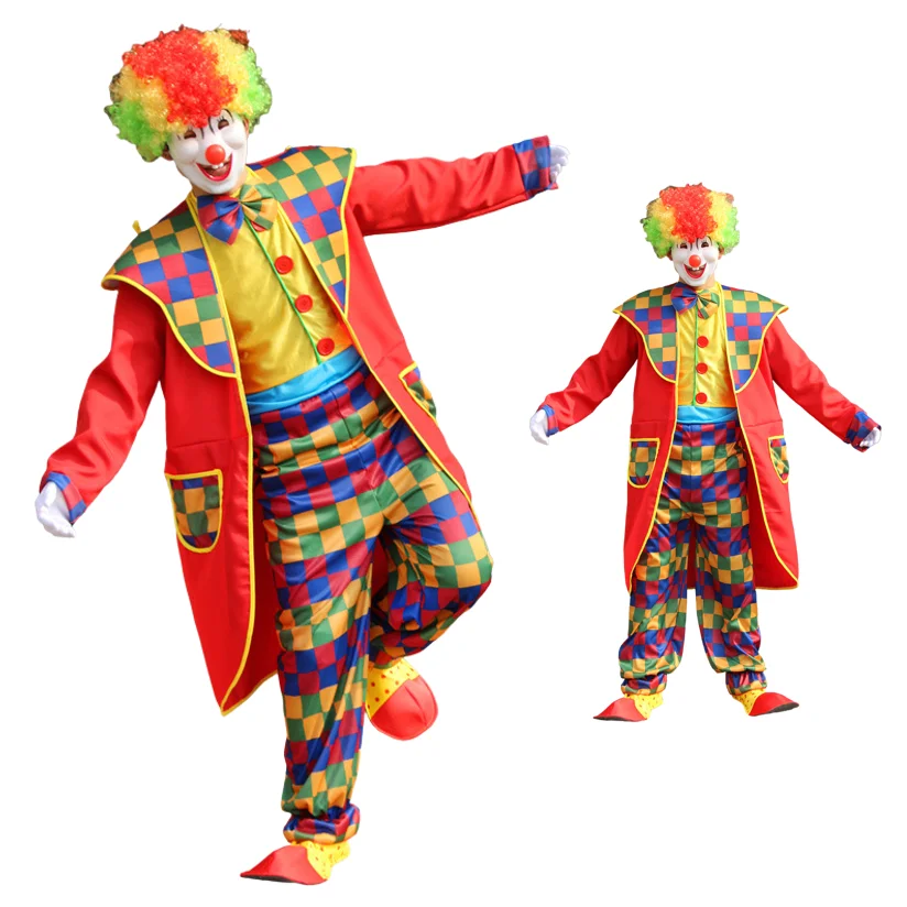 بدلات الجوكر التأثيرية للرجال والكبار أزياء المهرج المضحكة أداء الساحر ملابس تنكرية فقط ملابس بدون دعامة شعر مستعار/قناع/أحذية #2