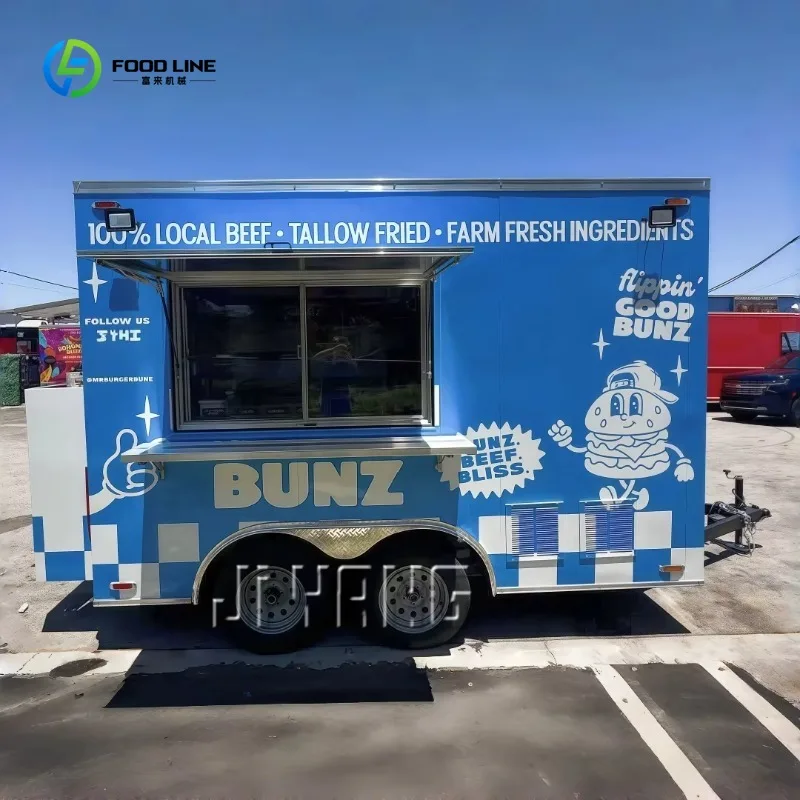 

Mobile Kitchen Trailer USA Custom Food Truck Coffee Cart Street Vendor Concession Vehicle Turnkey Catering Factory Direct