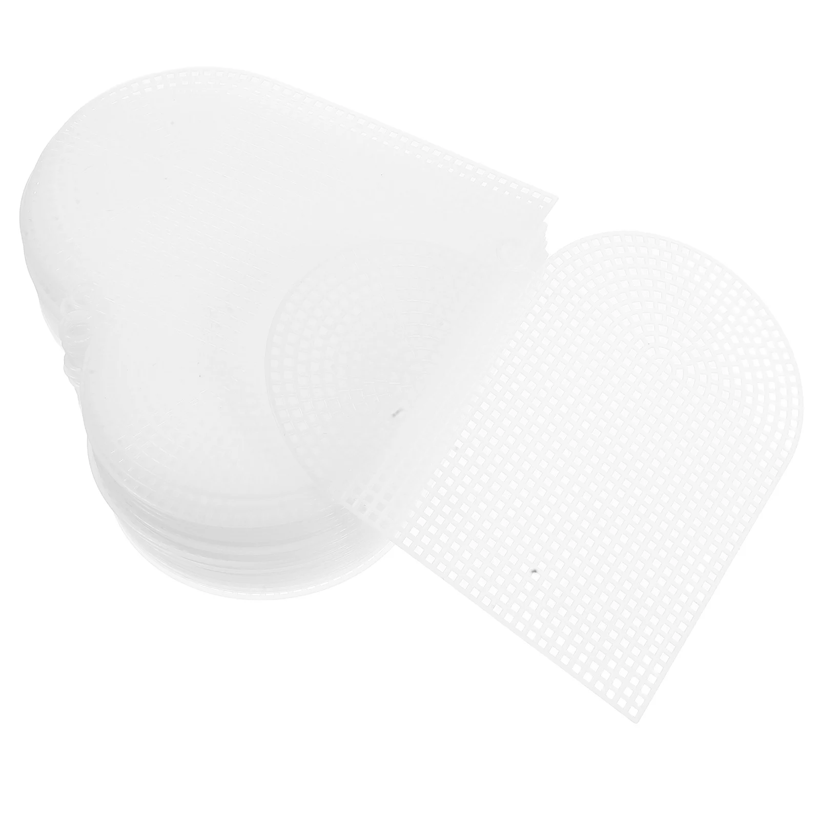 

30 Pcs Mesh Lining Heart Shape Canvas Cross Stitch Blank Craft Supplies Embroidery